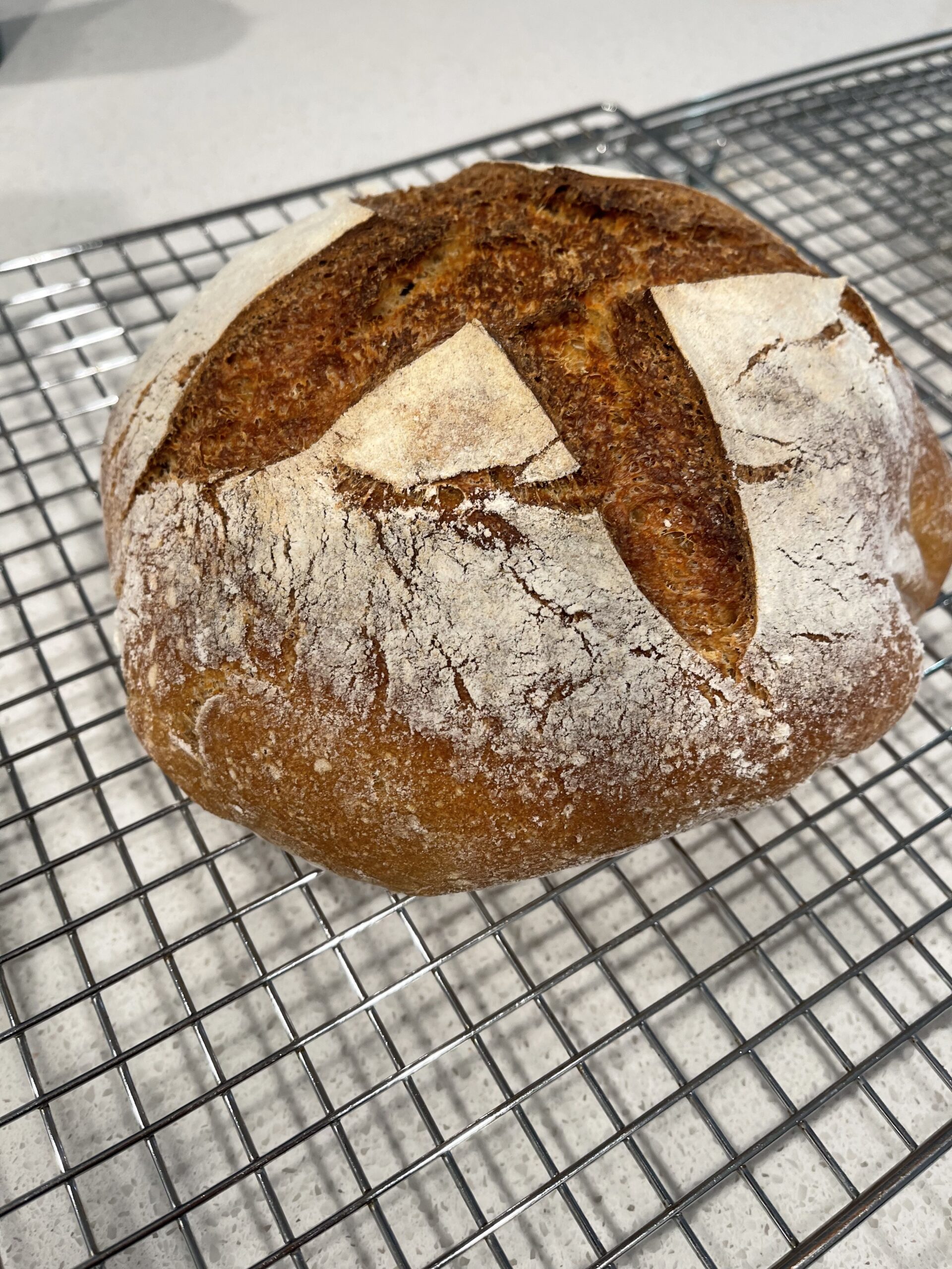 sourdough bread with a cross on top